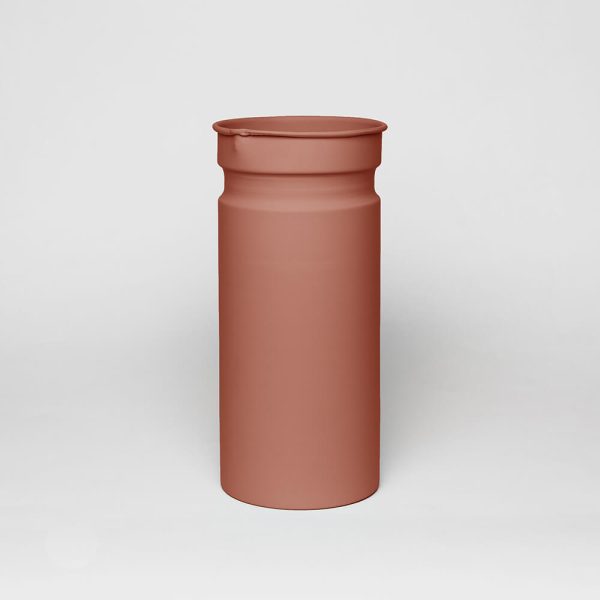 metal vessel vase terracotta color kadim modern archeology