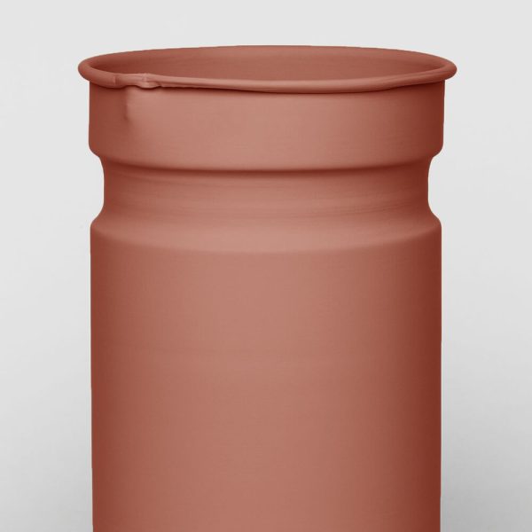 metal vessel vase terracotta color kadim modern archeology
