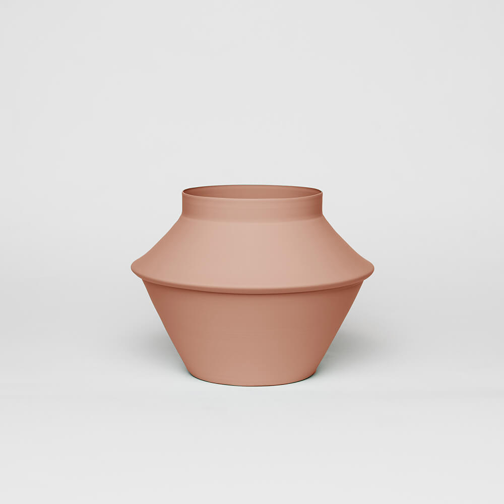 metal vessel vase nude color kadim modern archeology