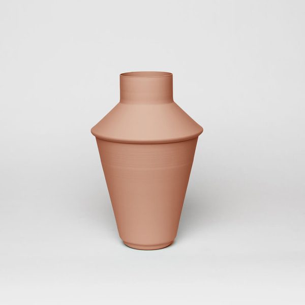 metal vessel vase nude color kadim modern archeology