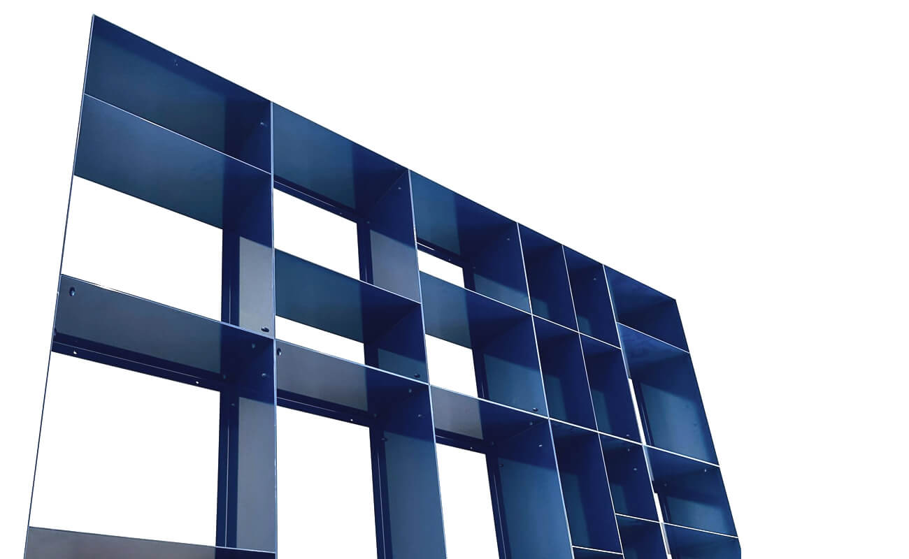 metal library blue thin