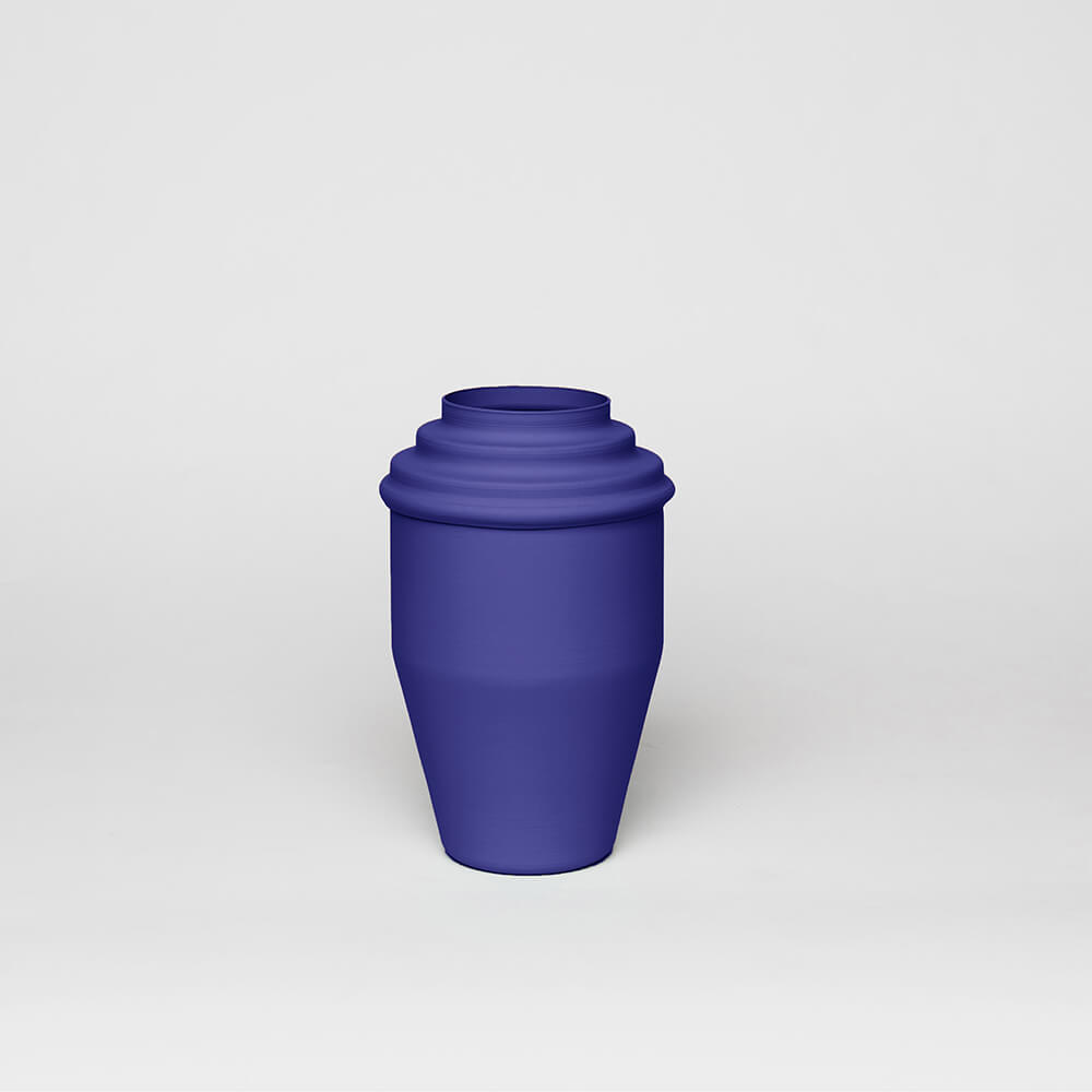 royal blue color coffee to go kadim modern architypes metal vase vessels