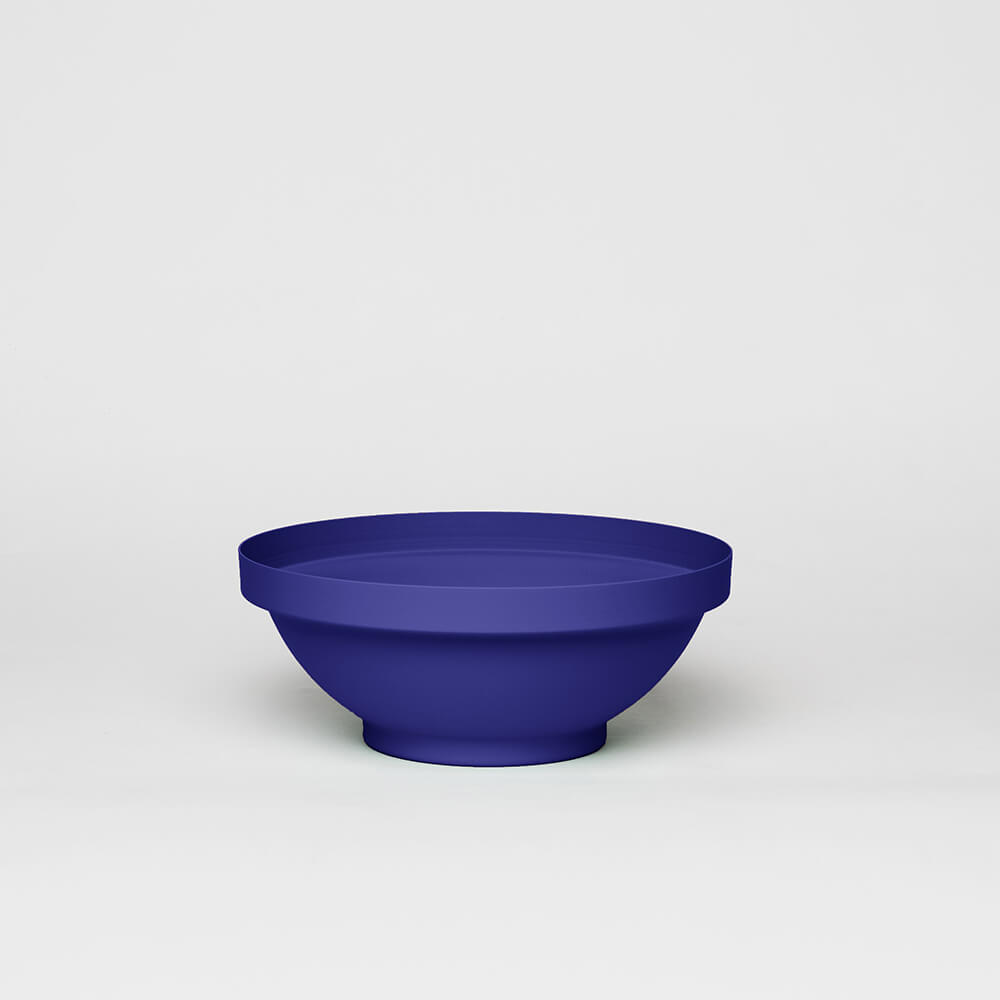 royal blue color fruit bowl kadim modern architypes metal vase vessels