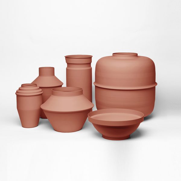 kadim terracotta vase vessel metal aluminuim
