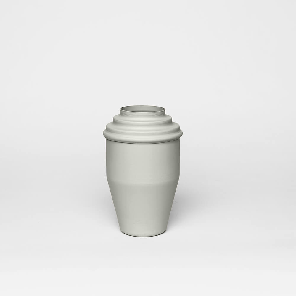 light grey coffee to go kadim modern architypes metal vase vessels