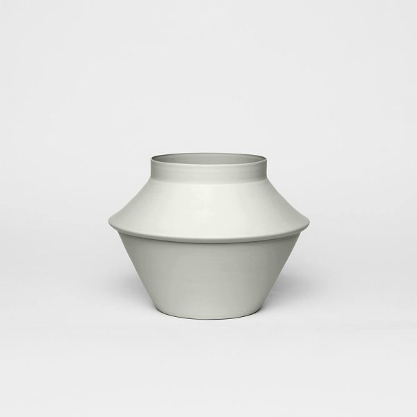 light grey cookie jar kadim modern architypes metal vase vessels
