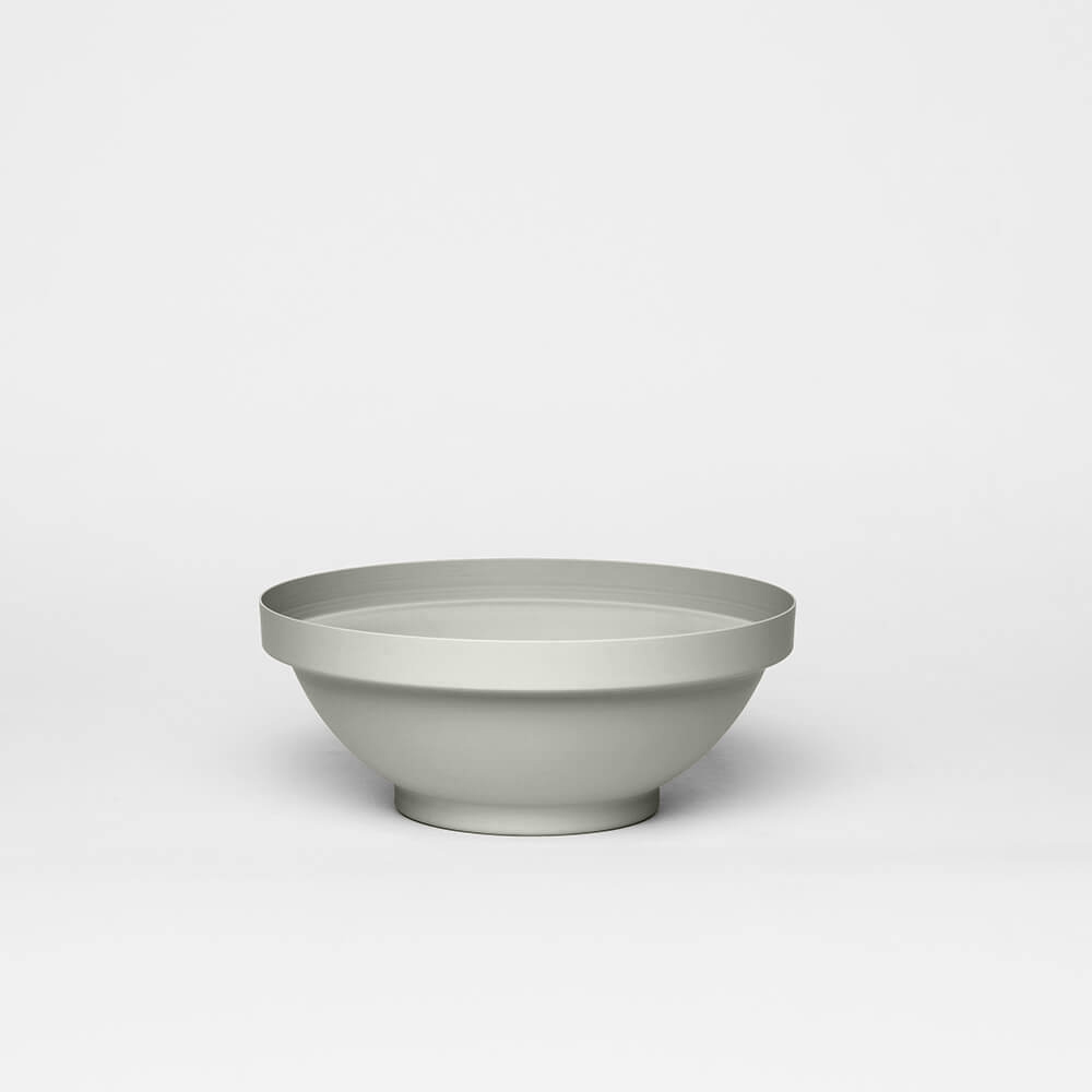 light grey fruit bowl kadim modern architypes metal vase vessels