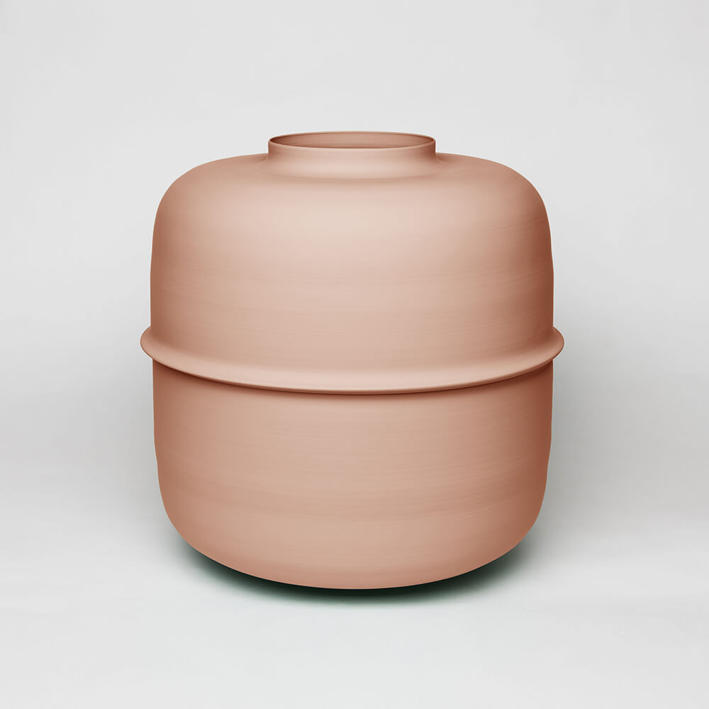 nude color chinese pottery kadim modern architypes metal vase vessels