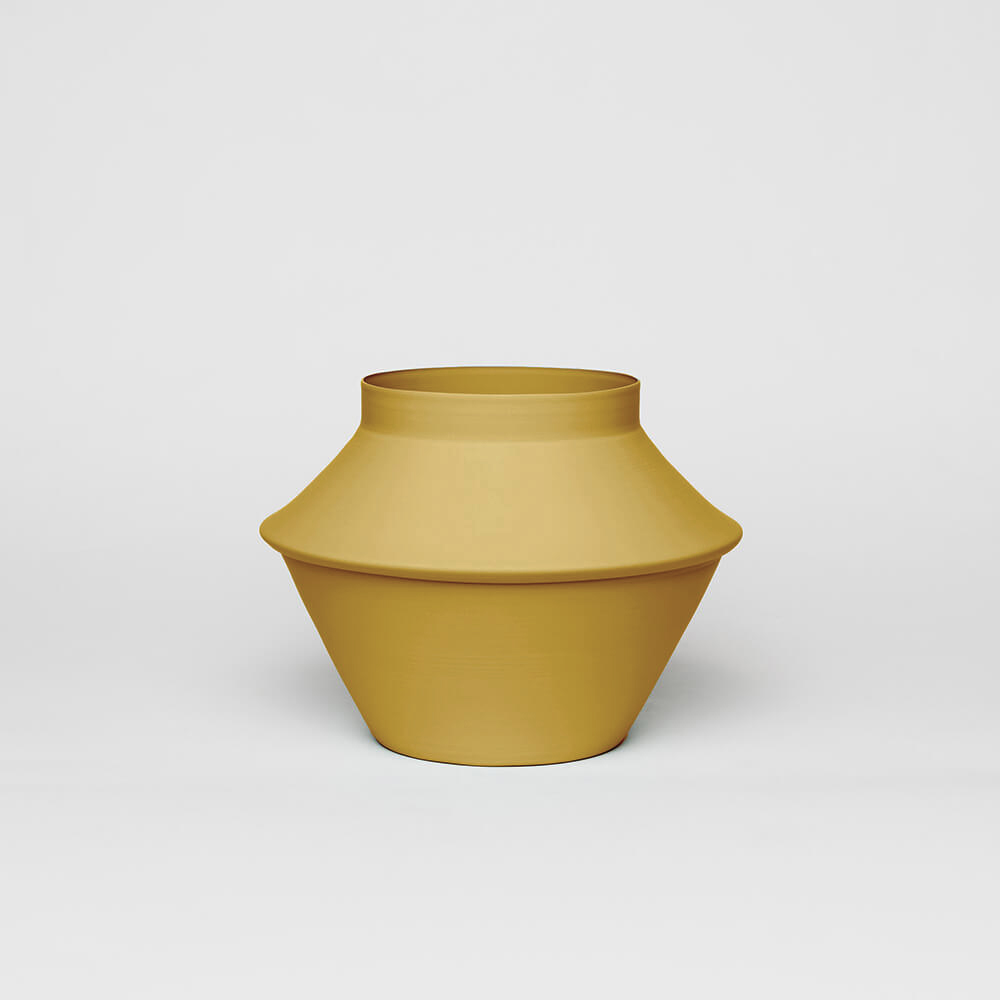 cookie jar saffron yellow kadim modern architypes metal vase vessels