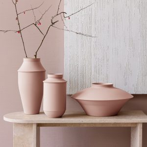 set triptych XL vases colorfull metal nude mitzri yevani yapani