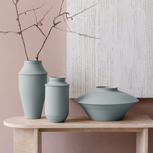 set triptych XL vases colorfull metal smoked mint mitzri yevani yapani