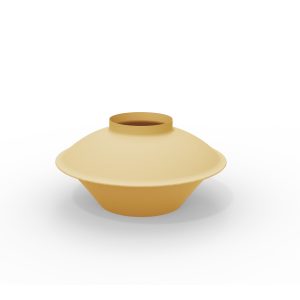 triptych XL vases colorfull metal saffron mustard yellow yapani