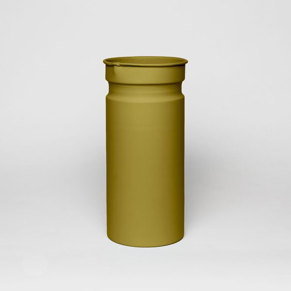 metal vessel vase khaki color kadim modern archeology
