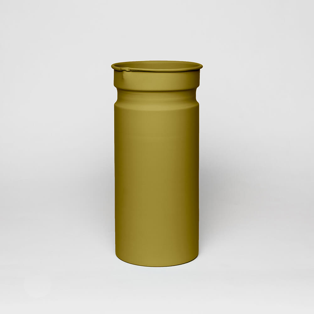 metal vessel vase khaki color kadim modern archeology