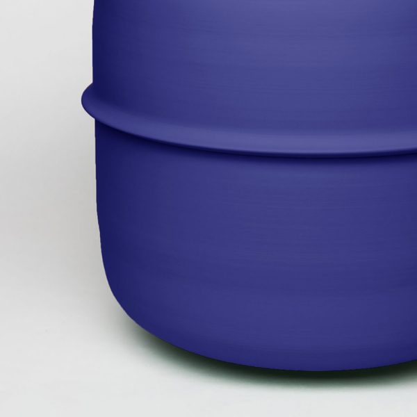 metal vessel vase royal blue color kadim modern archeology