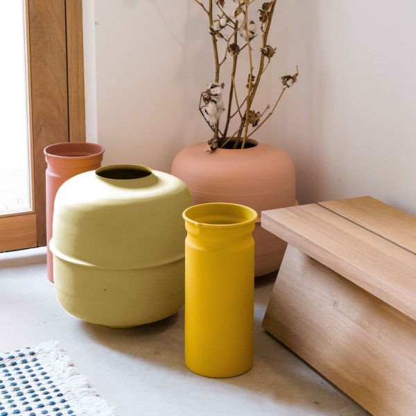 metal vessel vase cashmere color kadim modern archeology