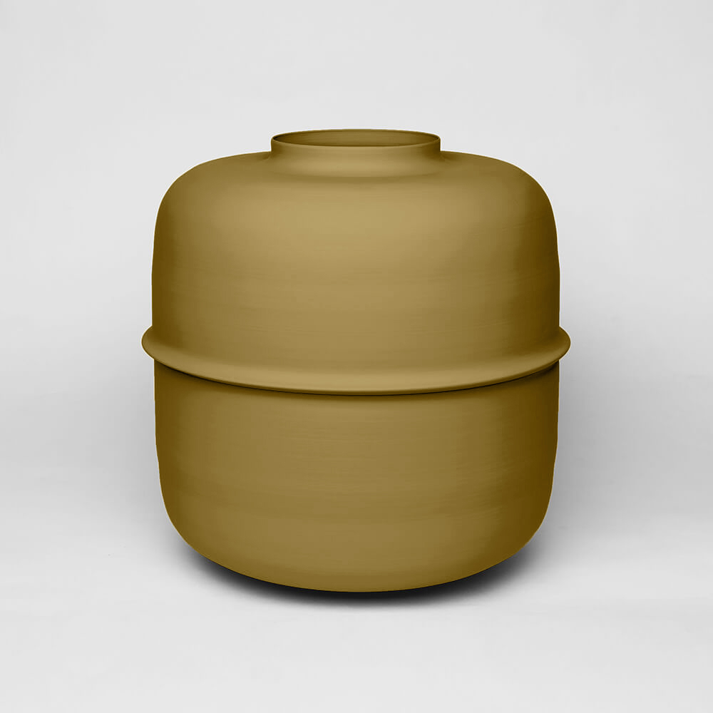 olive chinese pottery kadim modern architypes metal vase vessels