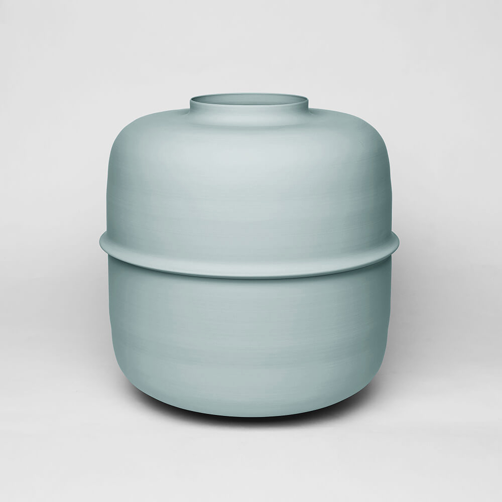 smoked mint color chinese pottery kadim modern architypes metal vase vessels