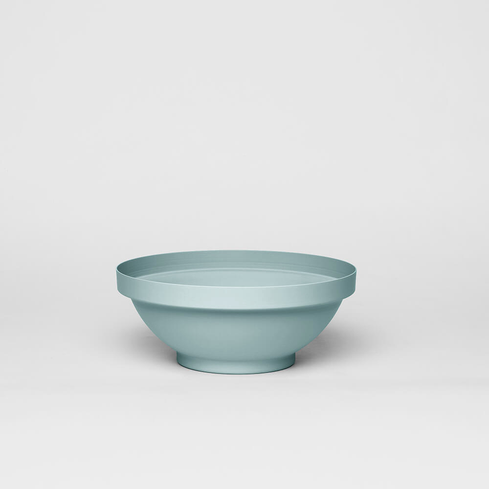 smoked mint color fruit bowl kadim modern architypes metal vase vessels