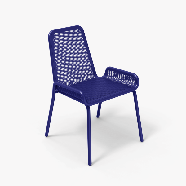 royal blue aluminuim outdoor chair metal garden balcony ral 5002 low arm