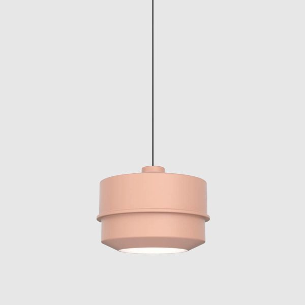 stage large pendant light nude metal aluminuim above dining table