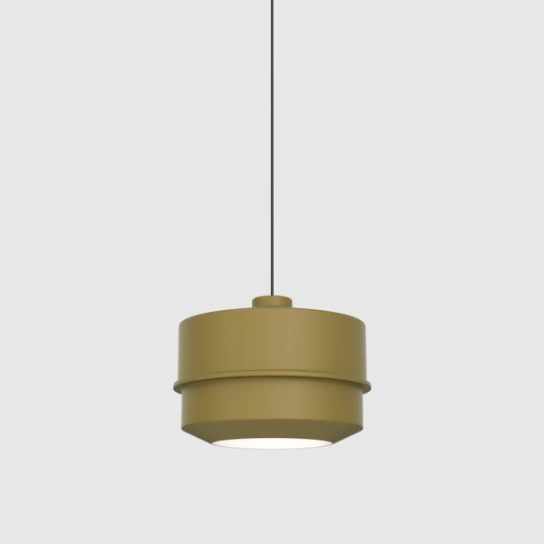 stage large pendant light olive metal aluminuim above dining table