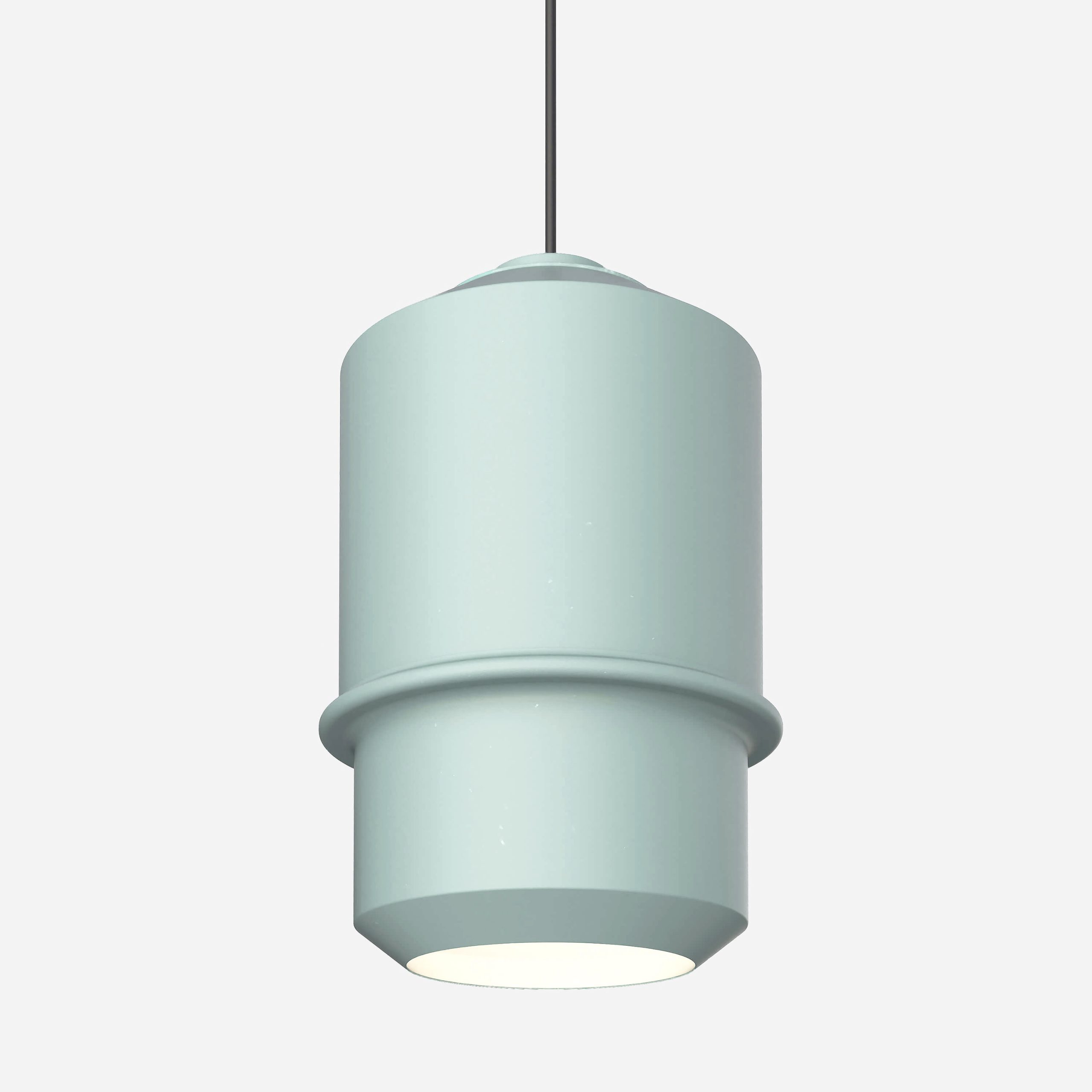 tube pendant light smoked mint color metal aluminuim XL size
