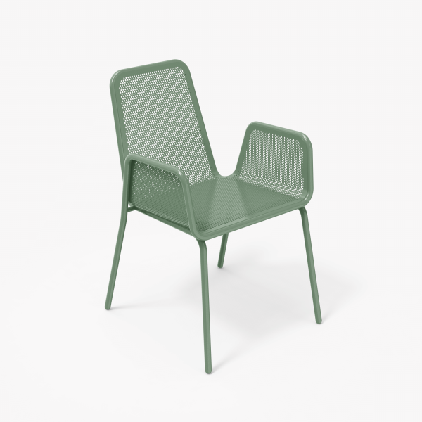 green sage color aluminuim outdoor chair metal garden balcony ral 7033