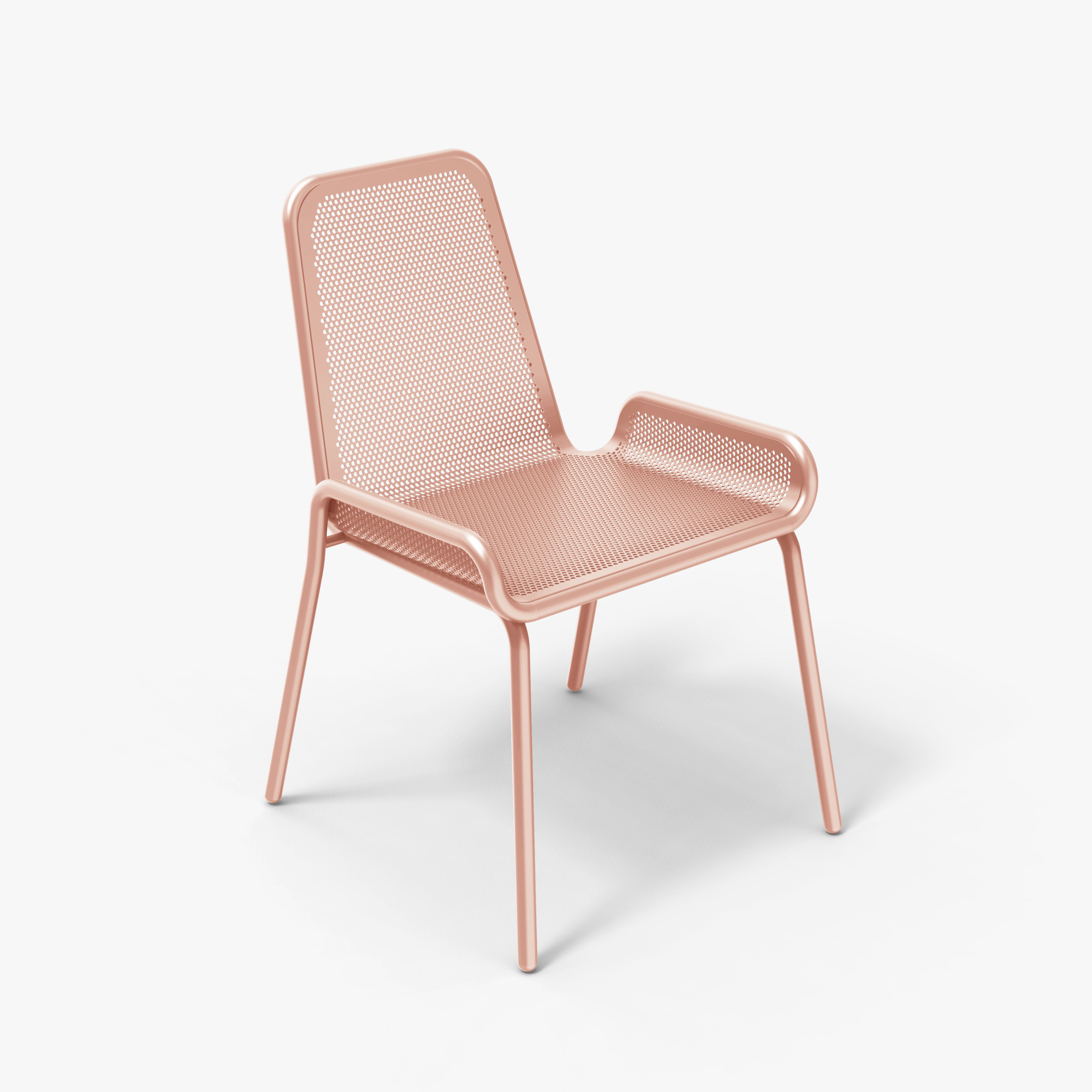 aluminuim outdoor chair metal garden balcony ral 3012 nude pink salmon color low arm