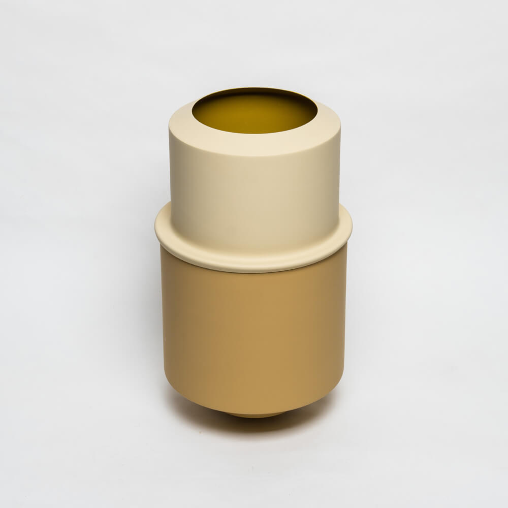silo vase metal vessel collection send saffron desert color