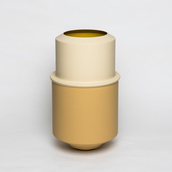 silo vase metal vessel collection send saffron desert color