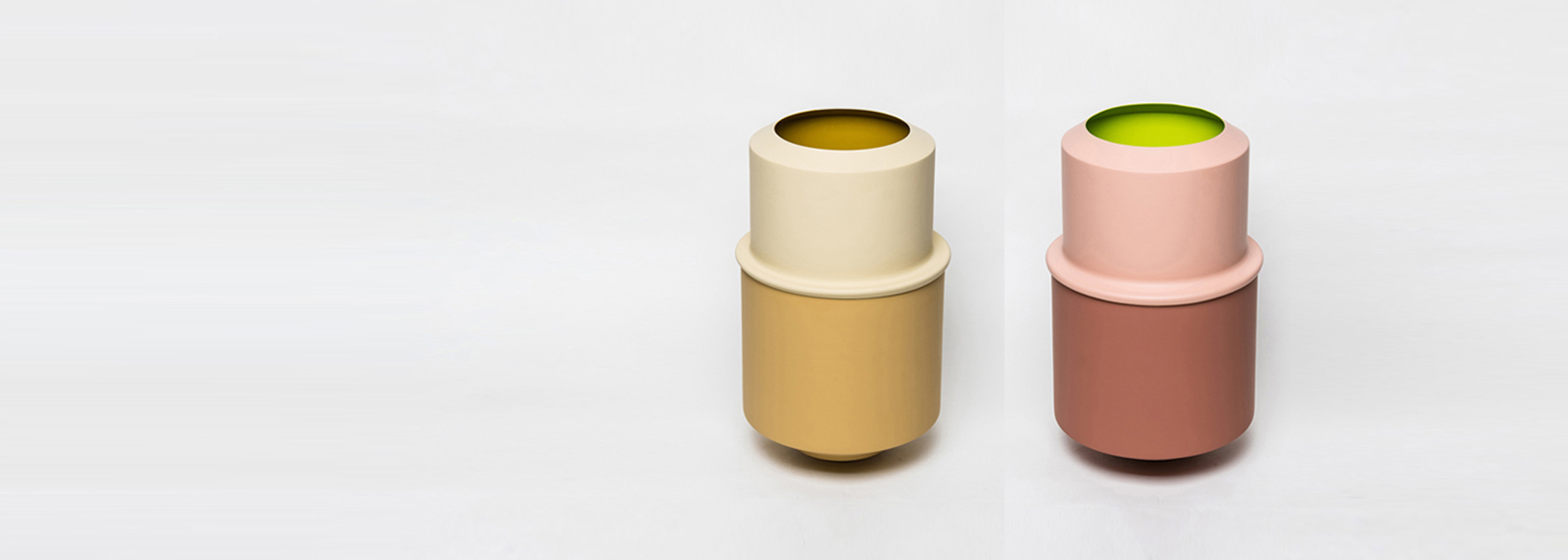 silo vase metal vessel collection send saffron desert color nude terracotta lime