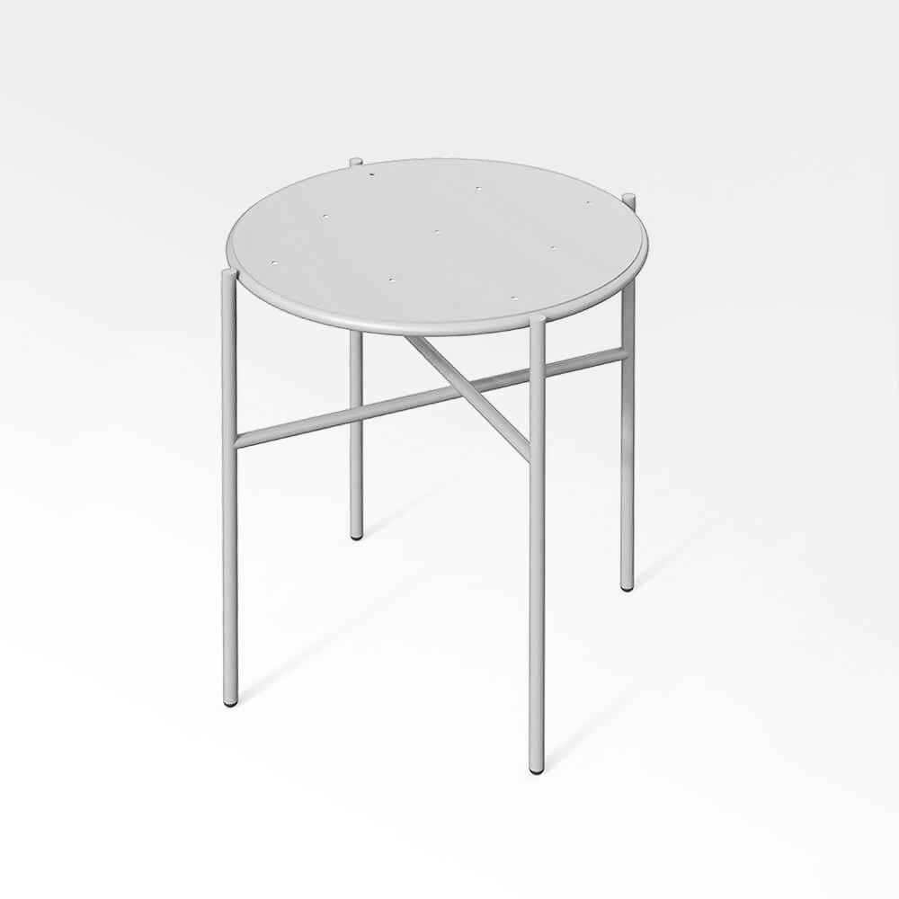 אפור בהיר צד שולחן קטן חיצוני מקורה מתכת מרפסת גן משרד