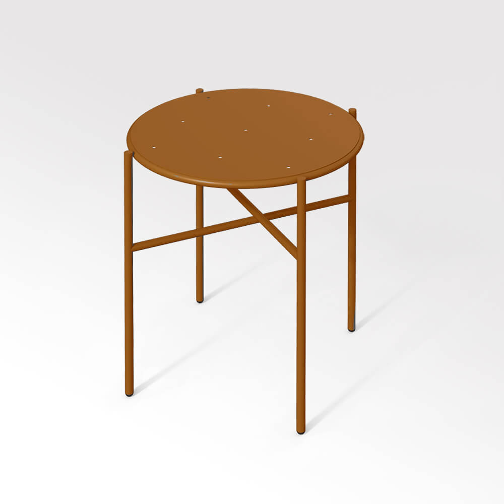 שולחן קפה צדדי מתכת מרפסת סט כיסאות חיצוני מקורה אלומיניום צבעוני ג׳ינג׳ר