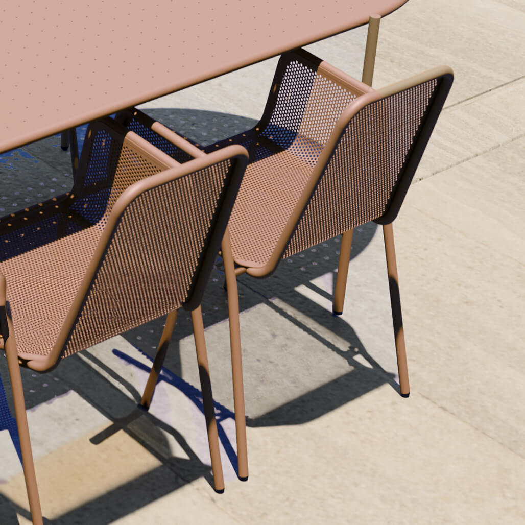 ניוד צבעוני אלומיניום כיסא שולחן חיצוני מקורה מתכת מרפסת גן משרד