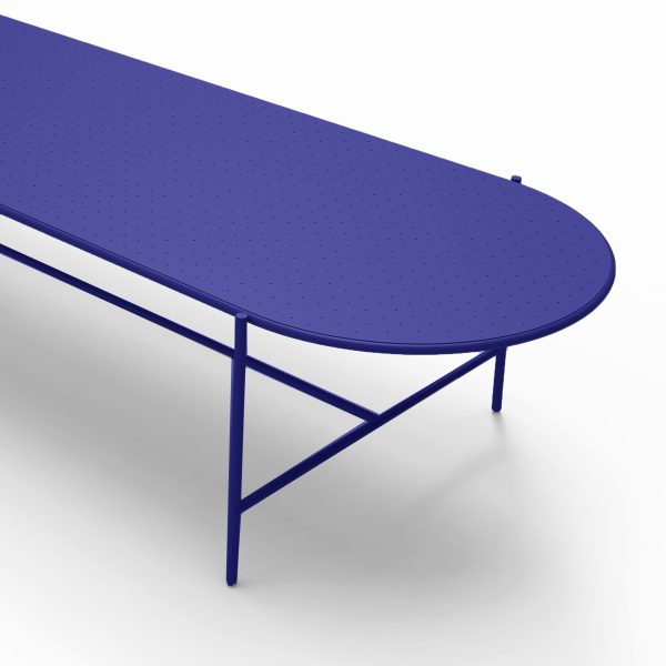 oudoor table metal royal blue colorful ral 5002