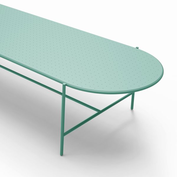 oudoor table metal mint colorful ral 6019