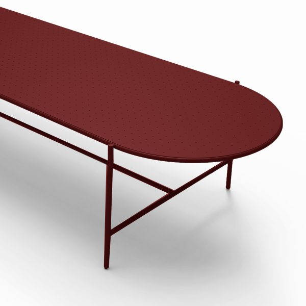 oudoor table metal wine burgundy colorful