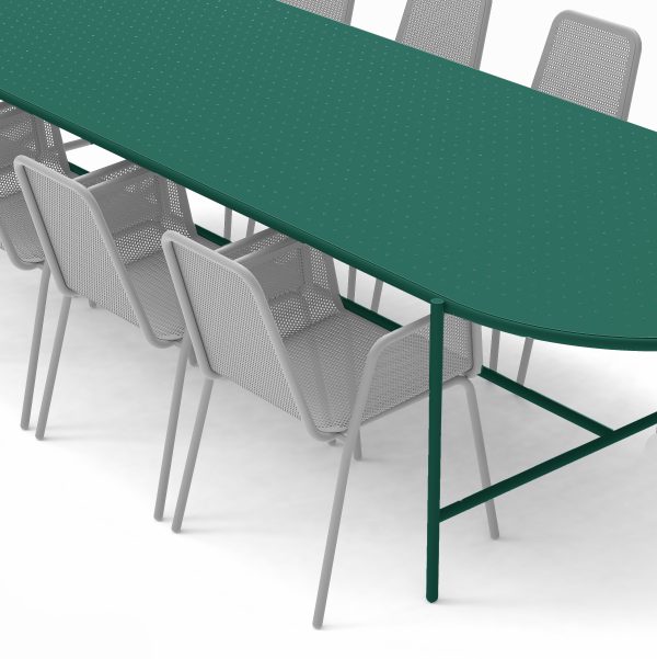 oudoor table metal evergreen colorful aluminium chair