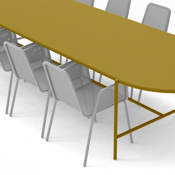 oudoor table metal saffron yellow colorful grey ral aluminium chair