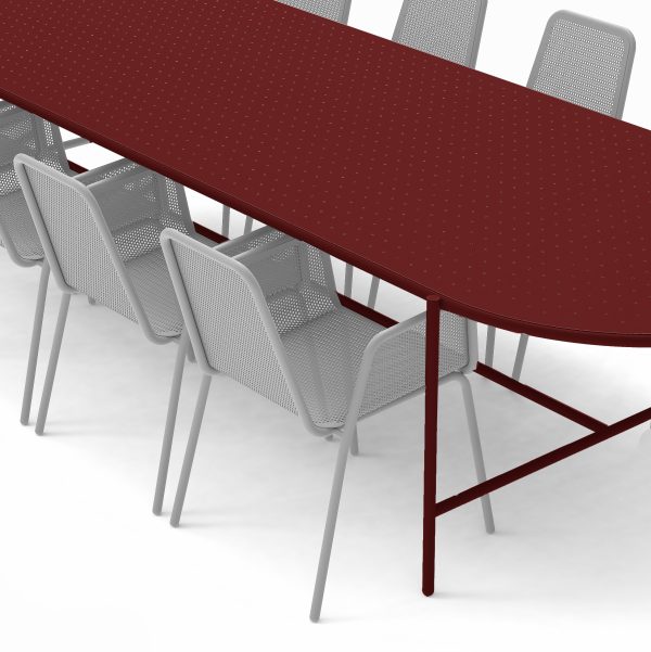 oudoor table metal wine burgundy colorful ral 5002 colorful grey 3011 ral aluminium chair