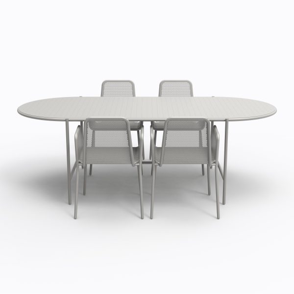 oudoor table metal aluminium grey colorful 4 seats