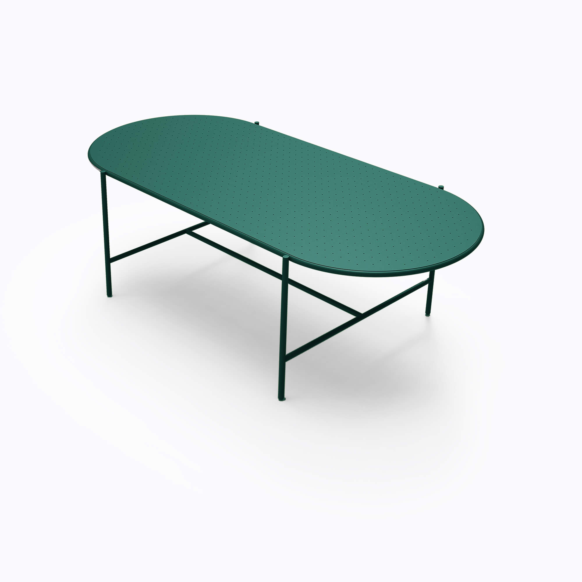 OUDOOR שולחן מתכת אלומיניום ירוק עד צבעוני 4 מושבים