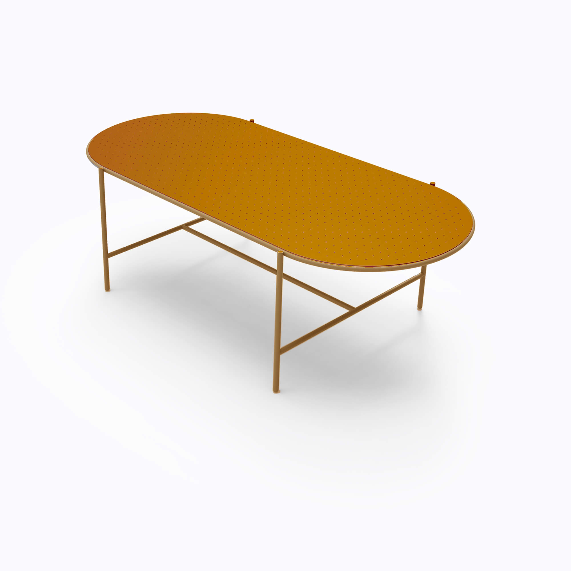 OUDOOR שולחן מתכת אלומיניום ג׳ינג׳ר צבעוני 4 מושבים