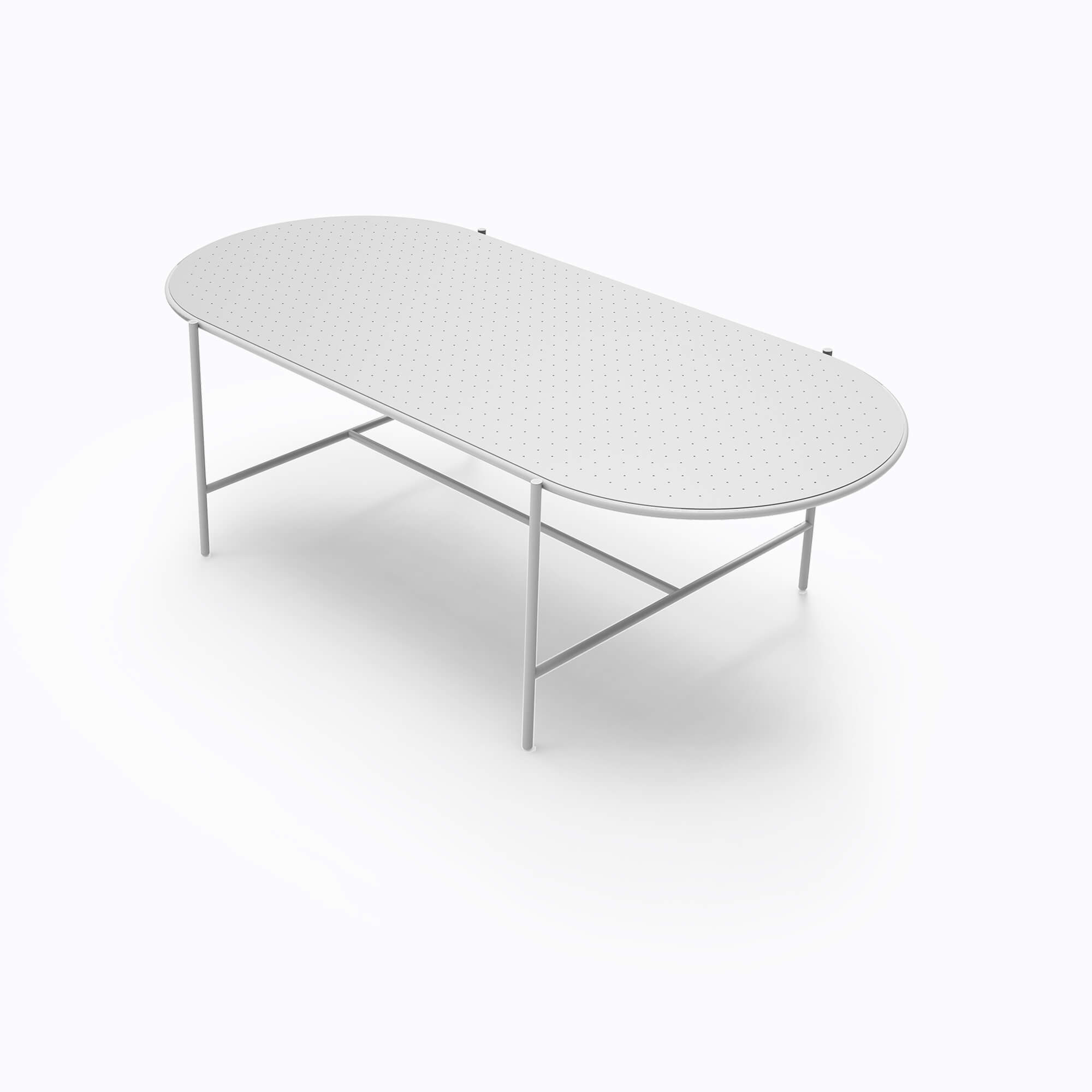 OUDOOR שולחן מתכת אלומיניום אפור בהיר צבעוני 4 מושבים
