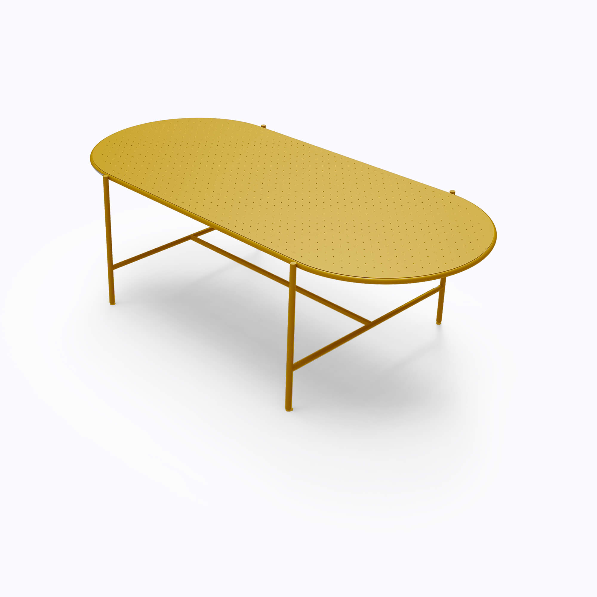 OUDOOR שולחן מתכת אלומיניום זעפרן צהוב צבעוני 4 מושבים