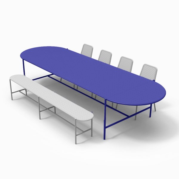 oudoor table metal royal blue colorful ral 5002 colorful grey 7035 ral aluminium chair bench