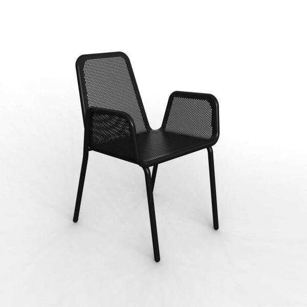 black aluminium chair outdoor metal garden balcony office chair