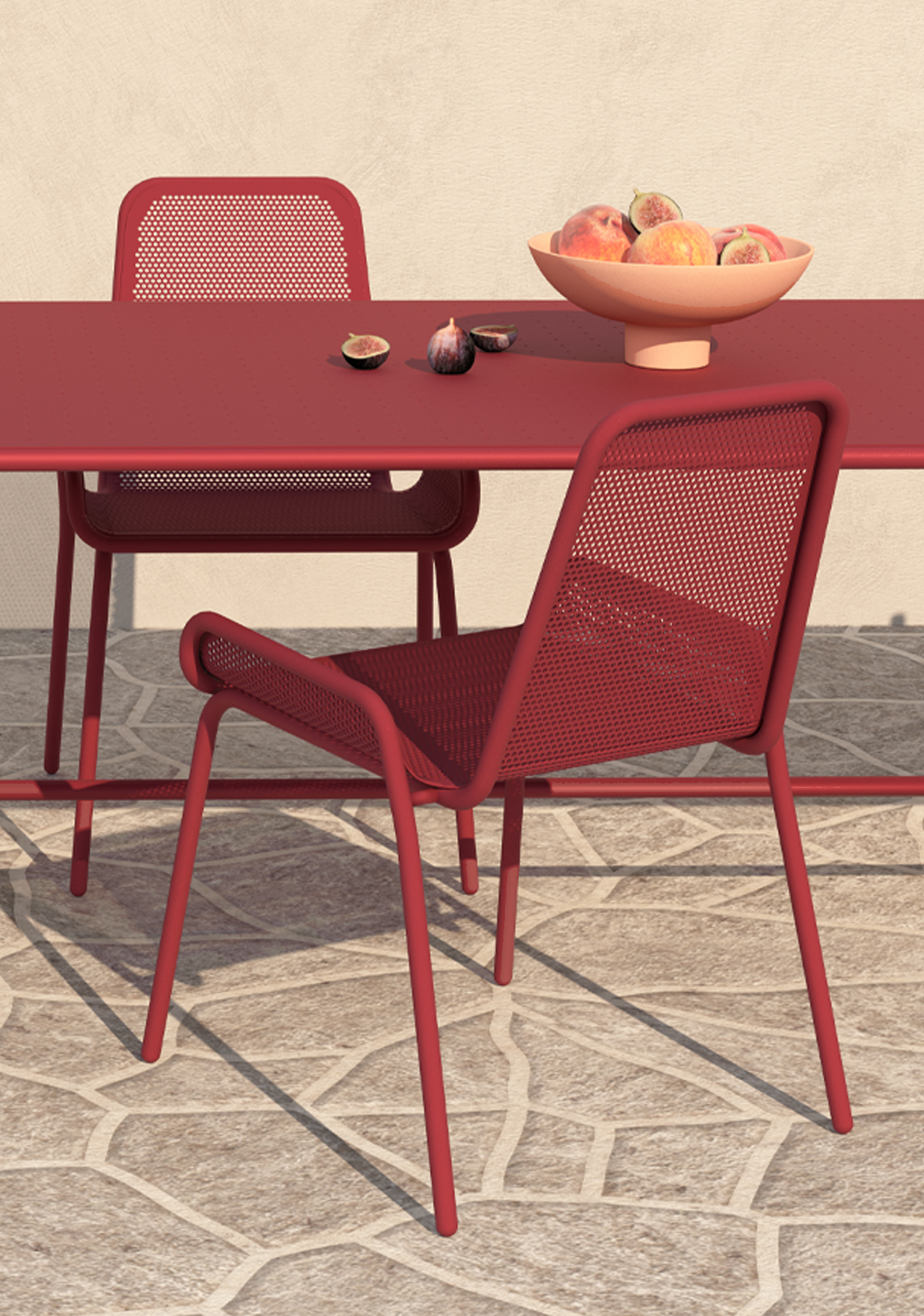 chair burgundy metal table outdoor furniture