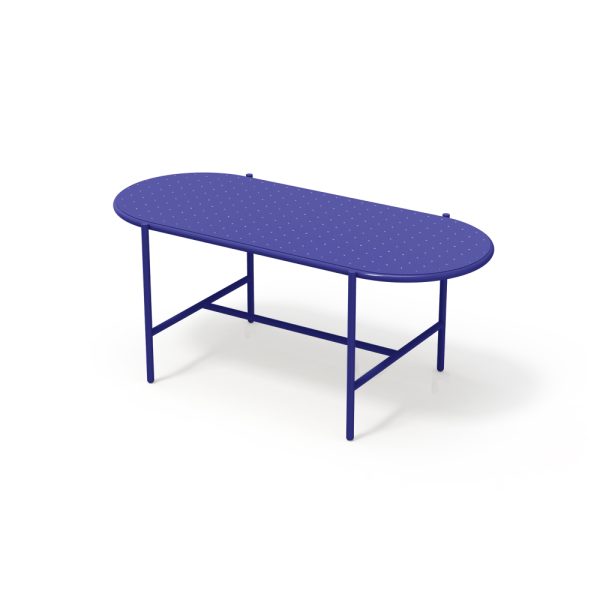 low coffee table metal indoor outdoor royal blue ral 5002